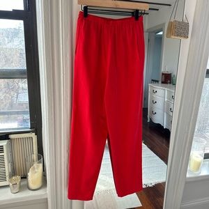 Saks Fifth Avenue red silk pants Petite/size S